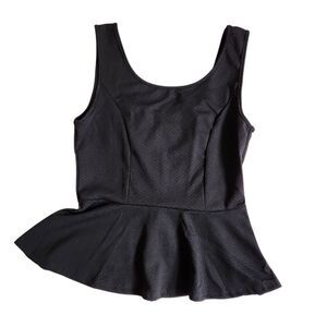 Emma's Closet Black Peplum Tank Top with Bow Sz L